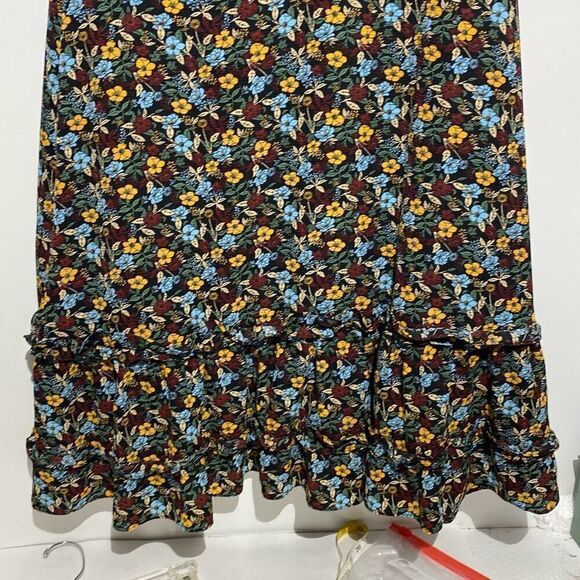 BCBG Paris Women's Multicolor Floral Ruffle V-Neck Sleeveless Dress Size XXL - Picture 2 of 9